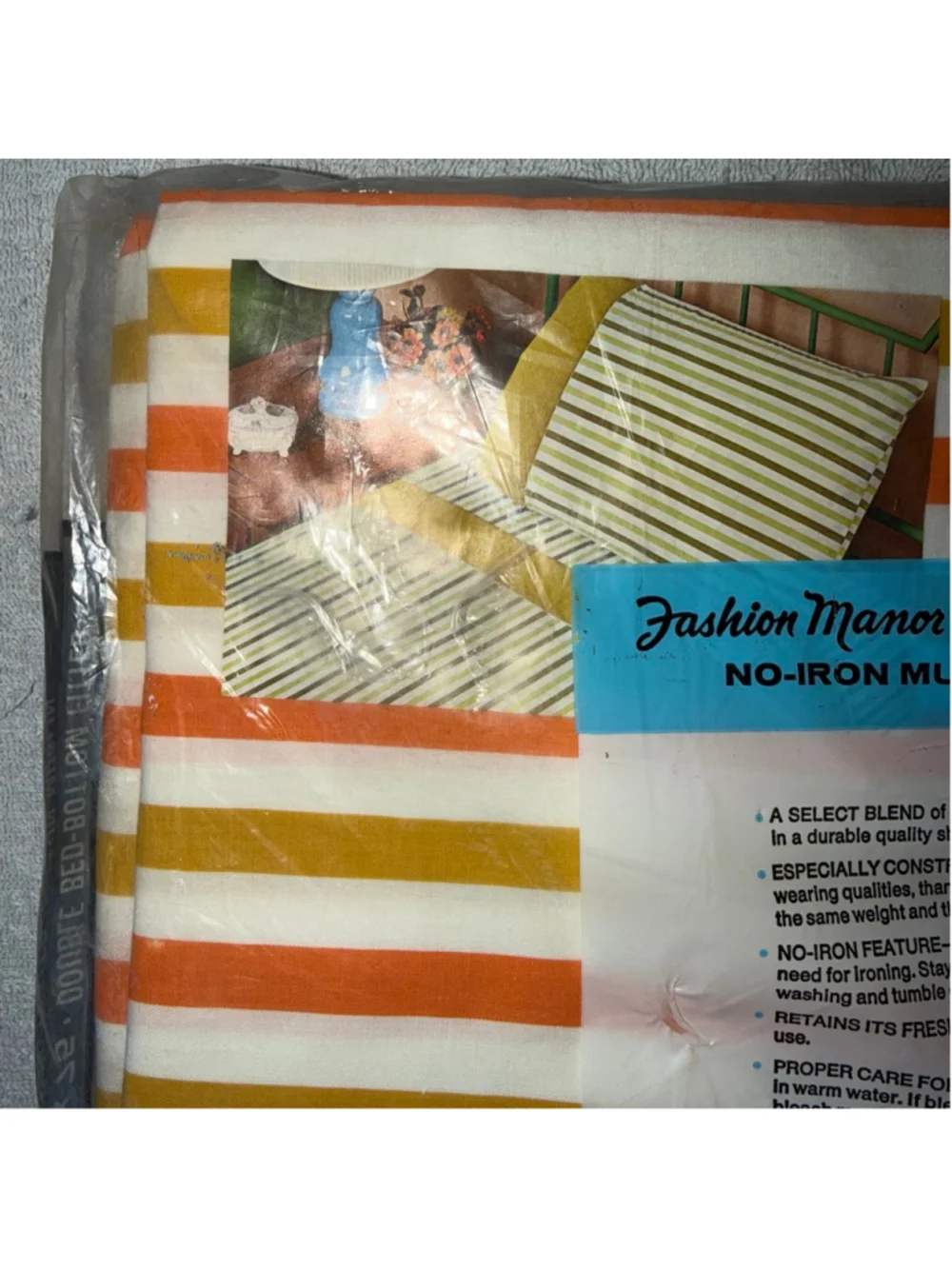 NOS Vintage Penn-Prest No-iron Muslin Double Bed Fitted Sheet Marigold 54 X 75